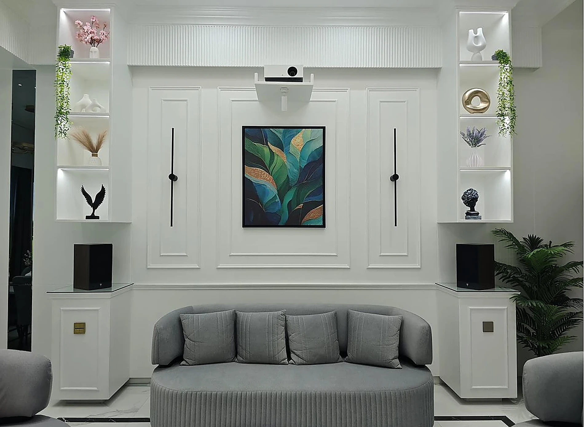 Experience Centre feature wall under neutral daylight